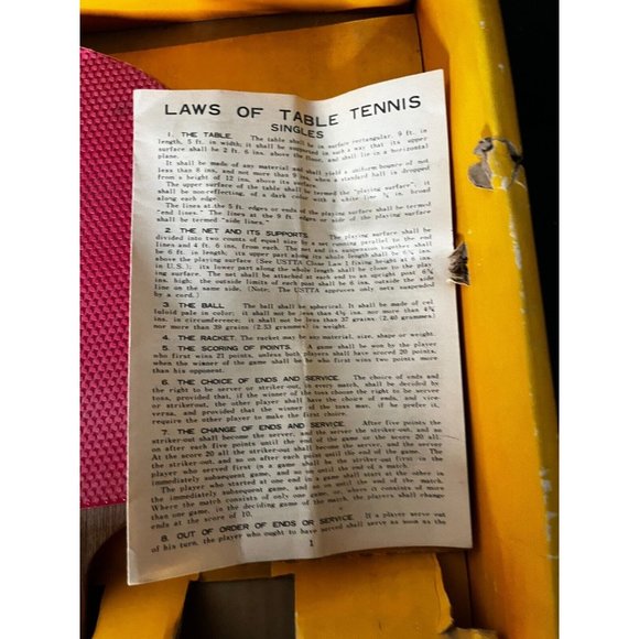 Vintage Deluxe Ping Pong Table Tennis Set w Paddles Net Clamps Japan in box - Picture 3 of 11